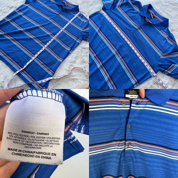 Nike Golf Dri Fit Men’s Polo Short Sleeve Collared Striped Athletic Shirt size L - Picture 10 of 10
